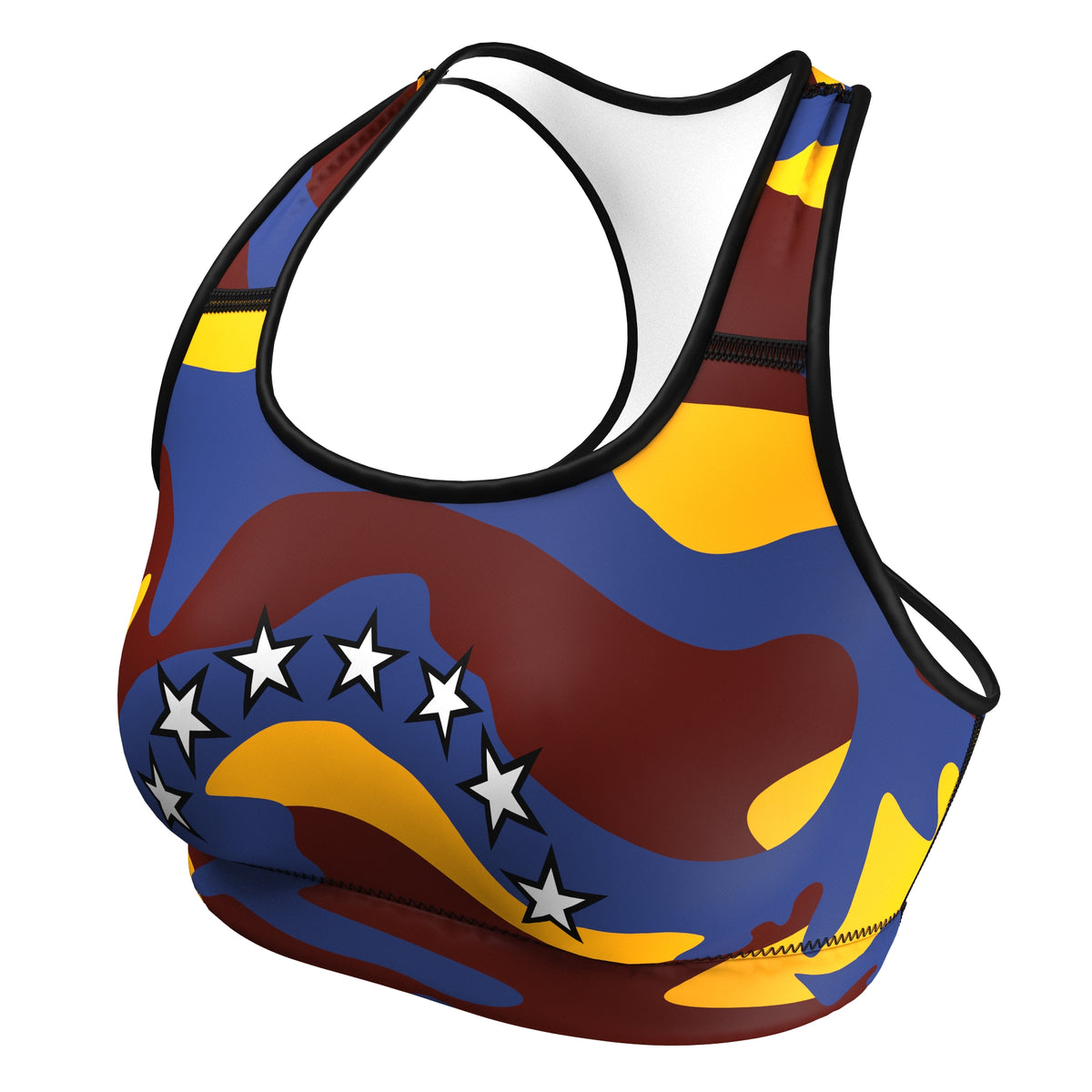 Venezuela Sports Bra (Women) Tricolor Camo - 7 Stars
